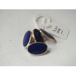 Pair of silver and enamel cufflinks