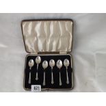 Boxed set of six Liberty & Co fancy coffee spoons, B’ham 45g.