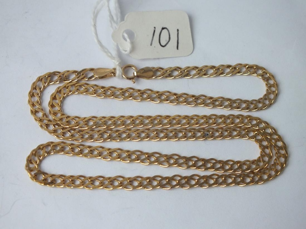 9ct flat curb link 18" neck chain 7.5g