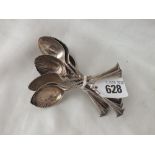 Set of ten Onslow pattern Victorian tea spoons, Lon 1890 by GMJ 86g.