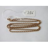 9ct fancy rope chain necklace 18” long 5gms