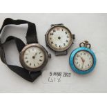 Ladies enamelled vintage fob watch, etc.