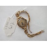 Ladies 9ct. Rolex wrist watch on metal strap