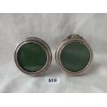 Pair of photo frame with shell cresting, 3” dia. B’ham mod by CNN