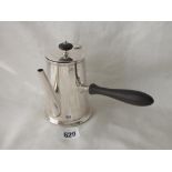Café au Lait pot with circular tapering body, 7.5” over offset handle Shef 1922 by WHS 275g.