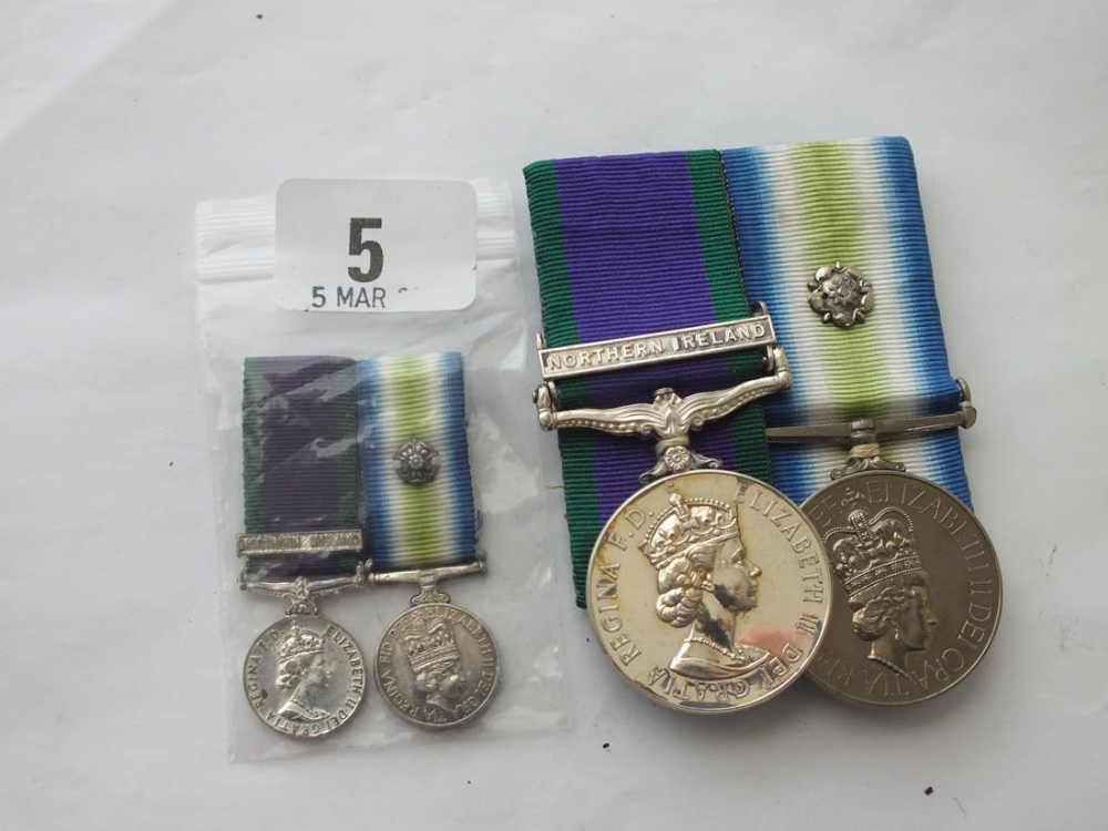 A pair of medals to CAPT. M Tracey RAOC – (South Atlantic & the campaign medal with Northern Ireland