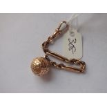 9ct ball on 9ct fancy short chain 9g inc