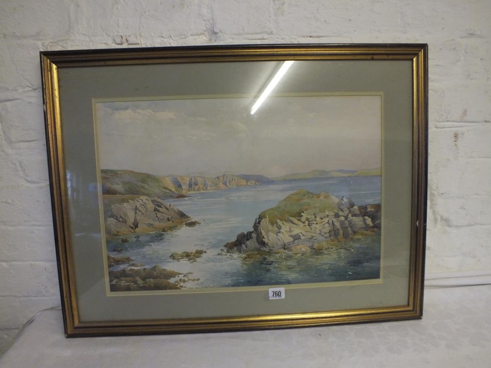 G. SANVILLE 1944 “Coastal View” 14” x 21”, signed and dated