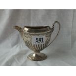 Oval half fluted cream jug – Sheff 1891 – 112gms