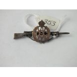 Silver rifle brooch