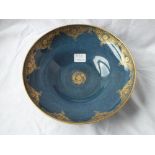 Worcester blue ground fruit bowl with gilded decoration – 10.5” diameter