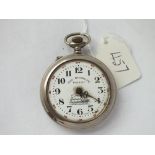 Metal railway pocket watch by GRE. ROSKOPF