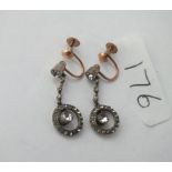 Pair 9ct and silver paste earrings