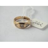 9ct three stone gypsy ring approx. size K