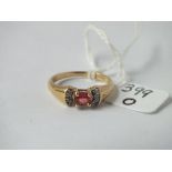 9ct ruby and diamond ring – size N – 2.7gms