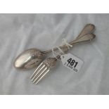 Child’s Victorian spoon and fork – 1872 by GA – 55gms