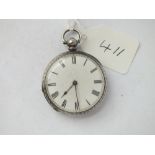 Ladies silver fob watch