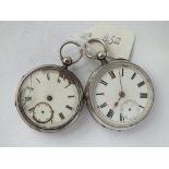 Two gents silver pocket watches