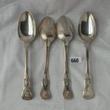 Set of 4 William IV Kings pattern table spoons – 1831 by WC – 390gms