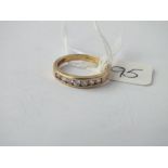 Small 9ct stone set half hoop ring approx. size K