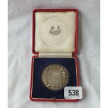 Silver medal presented by Field Marshall Viscount Wavell, Vice Roy of India with fitted case - 50gms