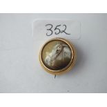 Gold & enamel horse head portrait brooch