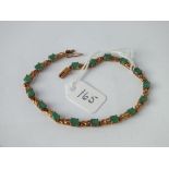 9ct emerald set bracelet