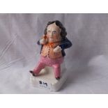 Staffordshire square base seated figure – 5” high