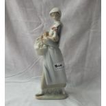 Figure of girl with chicken – 9.5” high