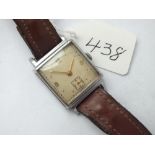 Vintage square faced wrist watch with square seconds dial