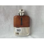 Good plain hip flask with detachable cup and base – Sheff 1940