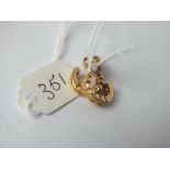Pair heavy 18ct gold & diamond hoop earrings 3.8g inc