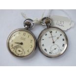 Two gents pocket watches (one silver & one metal)