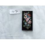 Unmounted rectangular mosaic plaque with flower design – 57 x 32mm