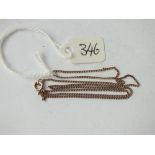 9ct fine link neck chain 16" long 1.3g