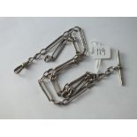 Silver large link double albert chain