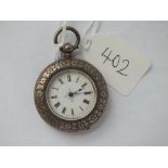 Fancy silver ladies fob watch