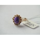 9ct amethyst ring approx. size P 2.9g inc