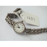 Ladies silver Rotary wrist watch complete with silver link strap