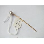 Gold pearl stick pin