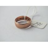 9ct rose gold plain wedding band approx. size N 3.2g