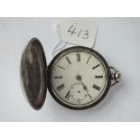 Gents silver hunter pocket watch (one hand missing)