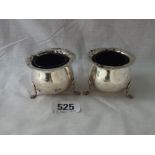 Pair of cauldron shaped salts with BGL – B’ham 1902 – 70gms