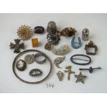 Large bag of assorted silver and other costume jewellery etc.