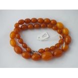 Amber coloured graduated bead necklace 60g