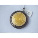 Silver & enamel yellow compact