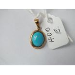Very small 9ct turquoise pendant