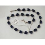 Attractive silver and blue stone necklace