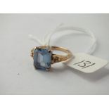 9ct blue topaz ring approx. size N