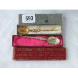 Two silver gilt coronation spoons – one for 1902